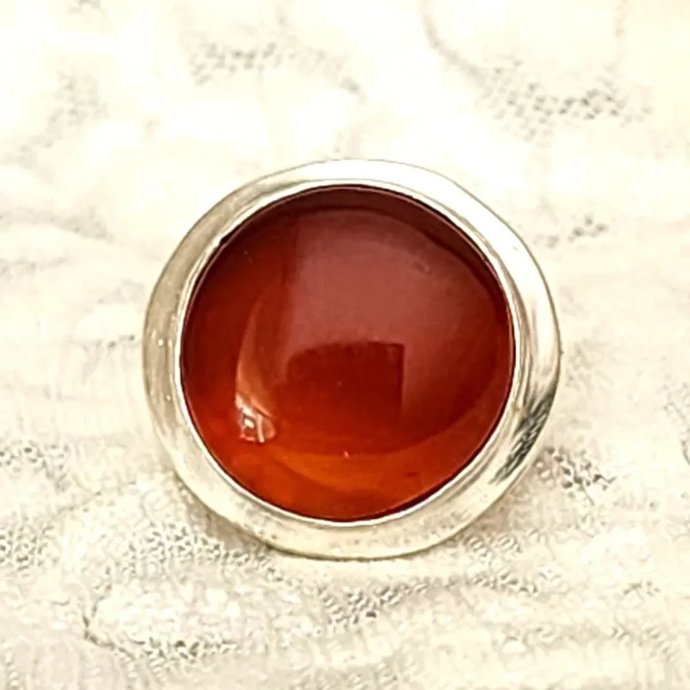 Men's Gemstone Ring! Size 7 1/2 Amber Hand Crafted Gemstone Ring
